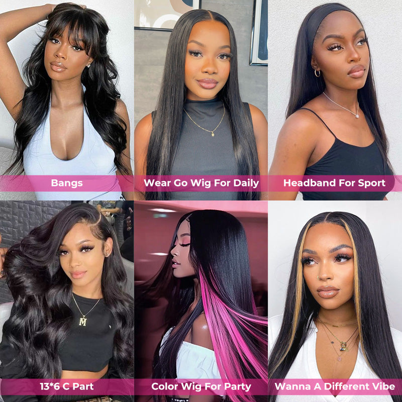 Silky Straight ISEE Block Wig With Optional Replaceable Tops