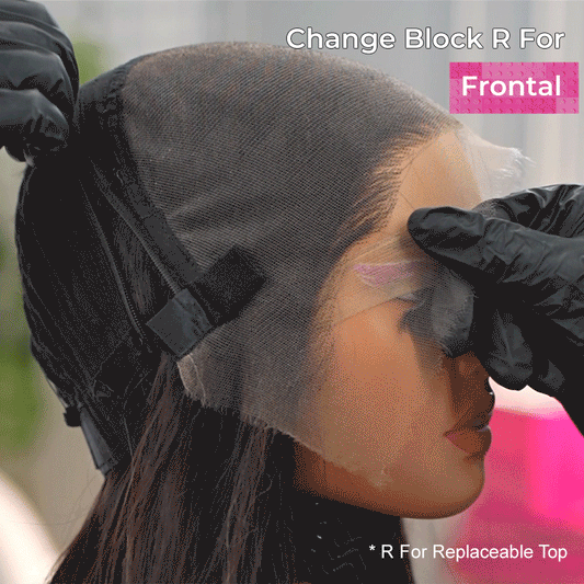 Silky Straight ISEE Block Wig With Optional Replaceable Tops