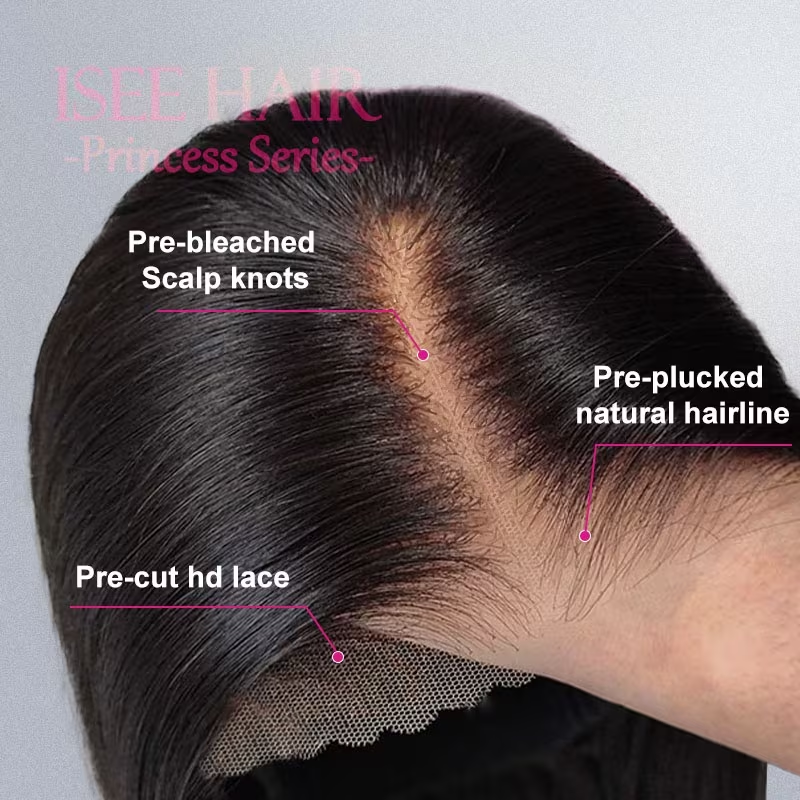 ISEE Wear Go Pre-Bleached Knots Kinky Curly Glueless Wig Pre-Cut 6x4 HD Lace With Pre-Plucked Hairline