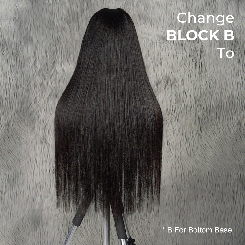 Silky Straight ISEE Block Wig With Optional Replaceable Tops