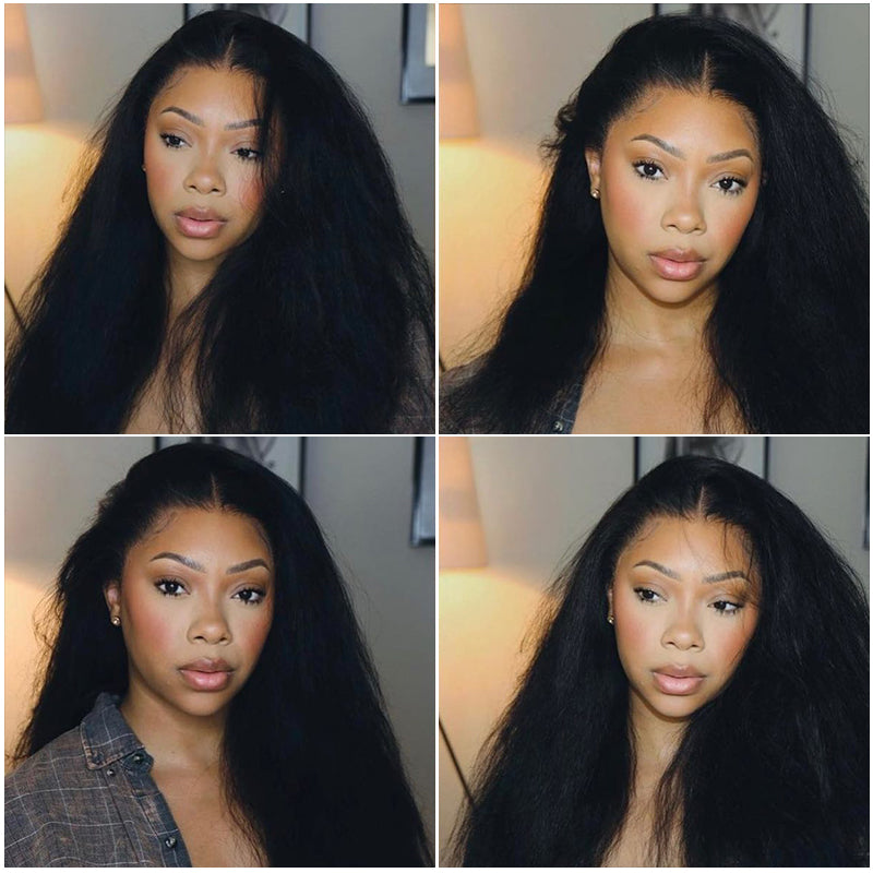 ISEE New Launch Wear & Go Glueless Lace Wig, Brazilian Kinky Straight HD Lace with Dome Cap Wig Beginner Friendly