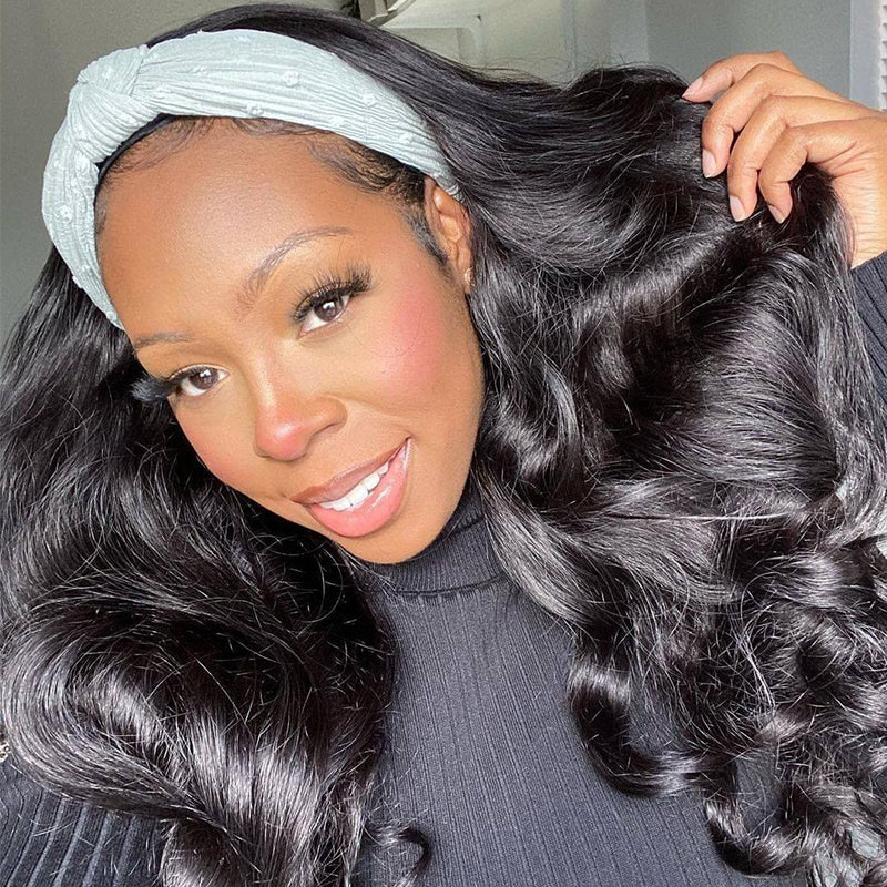 Body Wave Headband Wig Human Hair Glueless Wig | ISEE HAIR