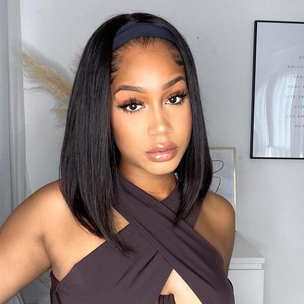 Headband Bob Straight Human Hair Wig, Beginner Friendly Glueless Wig | ISEE HAIR