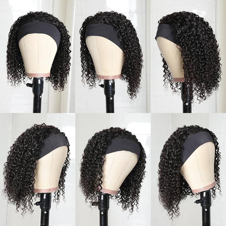 Headband Bob Kinky Curly Human Hair Wig, Beginner Friendly Glueless Wig | ISEE HAIR