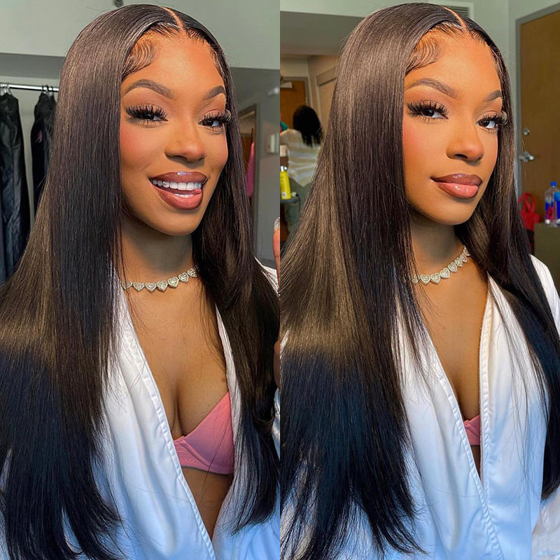 ISEE Wear & Go 6x4 Straight Glueless Lace Closure Wig Pre-Cut HD Lace with Pre-Plucked Hairline