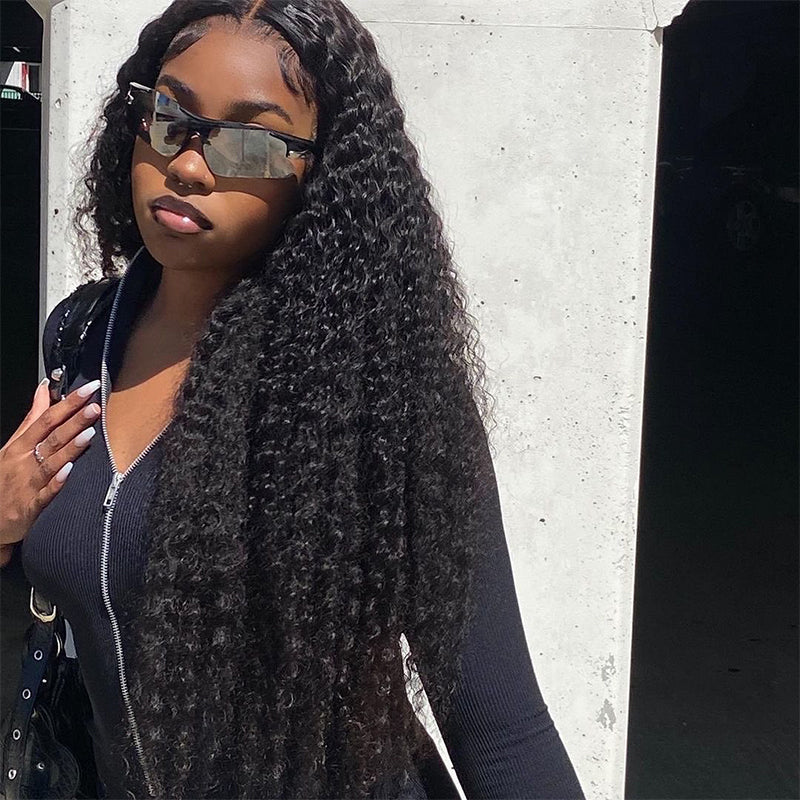 ISEE New Launch Wear & Go Glueless Lace Wig, HD Lace with Dome Cap Brazilian Deep Curly Lace Wig Beginner Friendly