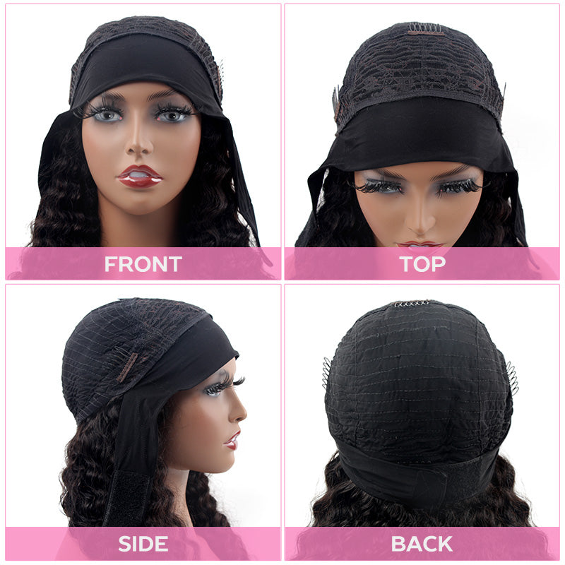 Deep Curly Headband Wig Human Hair Glueless Wig | ISEE HAIR