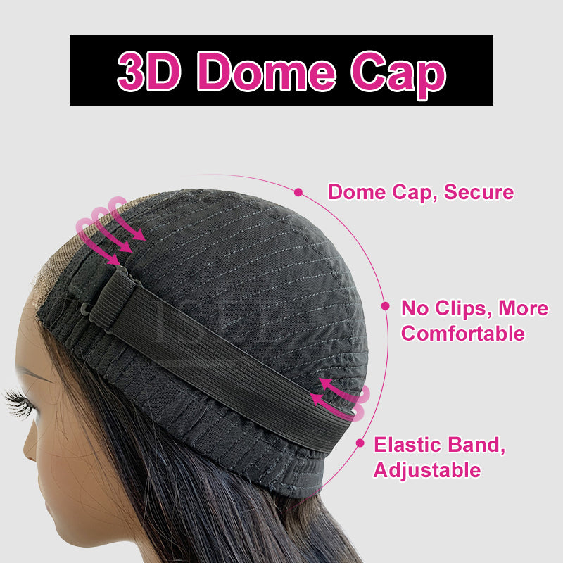 ISEE New Launch Wear & Go Glueless Lace Wig, HD Lace with Dome Cap Mongolian Water Wave Lace Wig Beginner Friendly