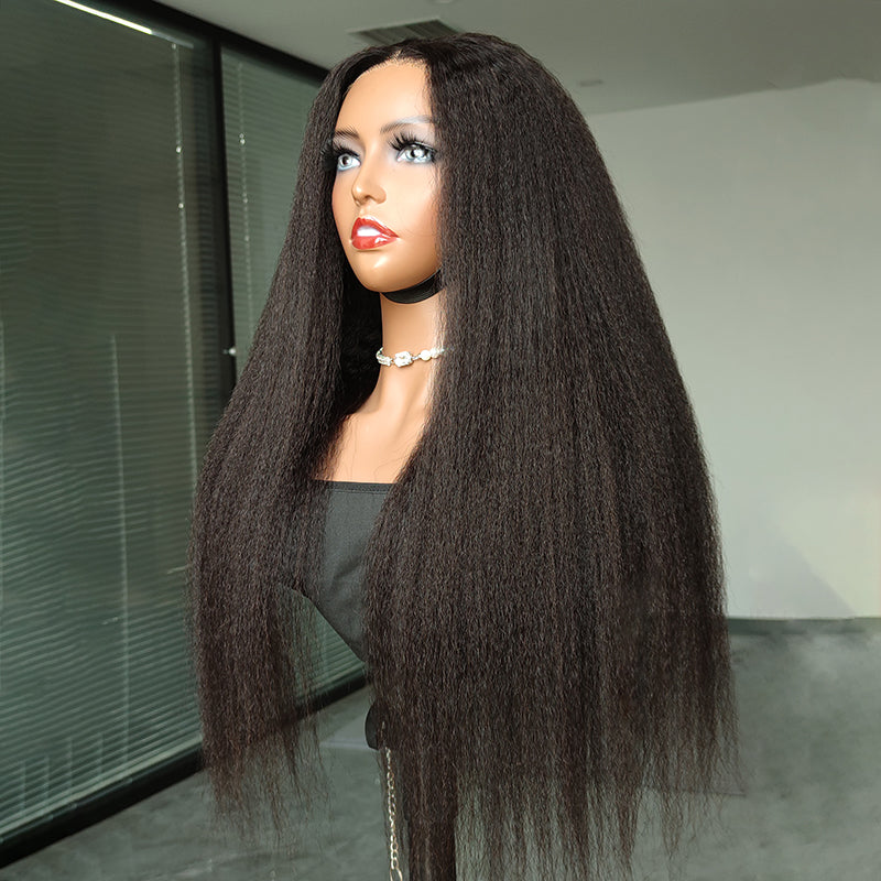 ISEE New Launch Wear & Go Glueless Lace Wig, Brazilian Kinky Straight HD Lace with Dome Cap Wig Beginner Friendly