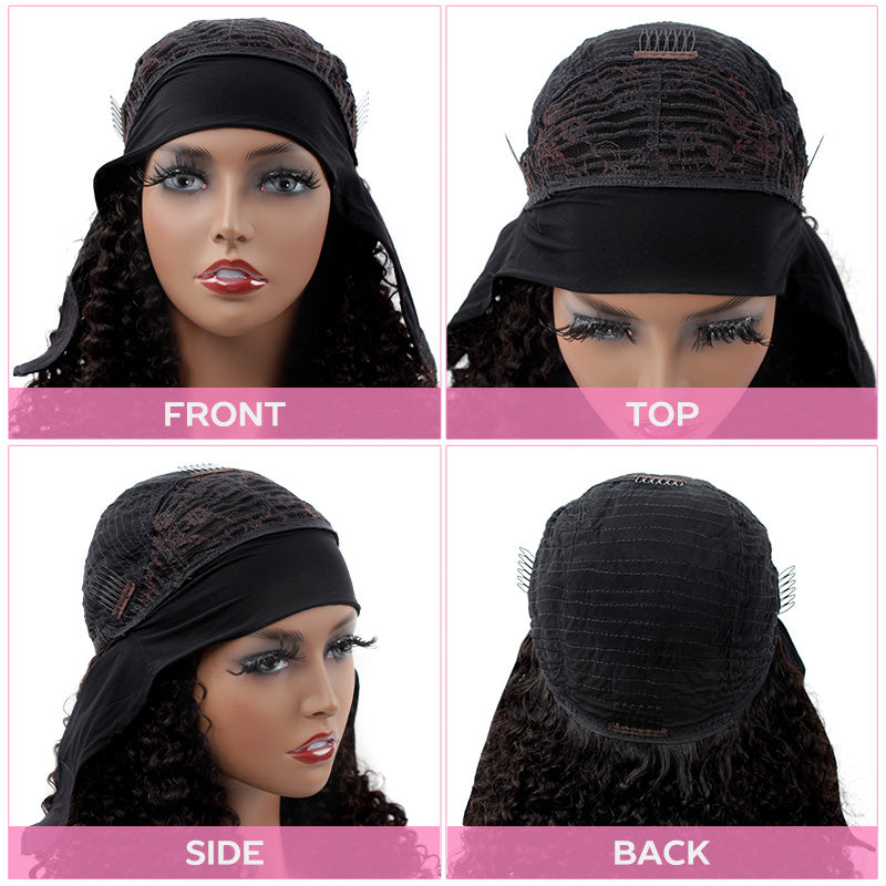 Kinky Curly Headband Wig Human Hair Glueless Wig | ISEE HAIR