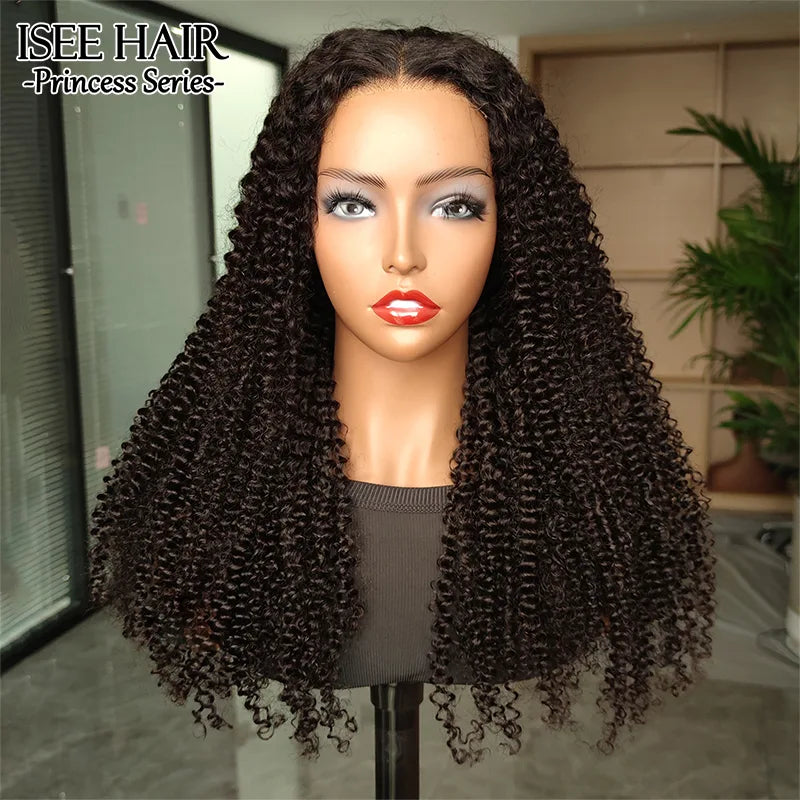 ISEE Wear Go Pre-Bleached Knots Kinky Curly Glueless Wig Pre-Cut 6x4 HD Lace With Pre-Plucked Hairline