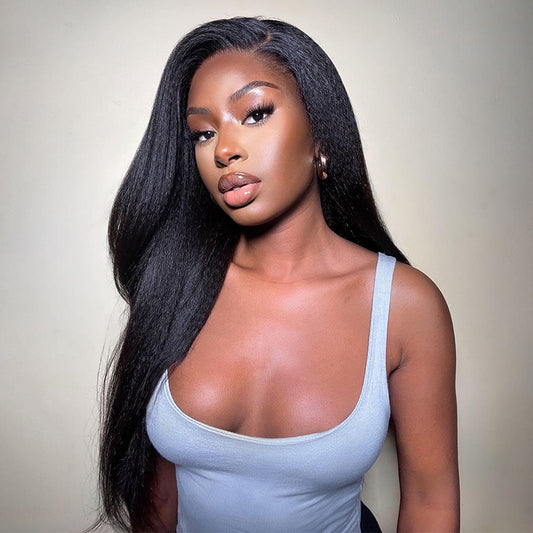ISEE New Launch Wear & Go Glueless Lace Wig, Brazilian Kinky Straight HD Lace with Dome Cap Wig Beginner Friendly