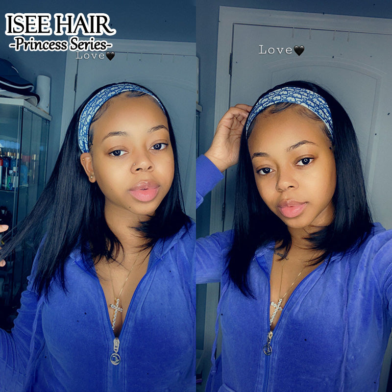 Headband Bob Straight Human Hair Wig, Beginner Friendly Glueless Wig | ISEE HAIR