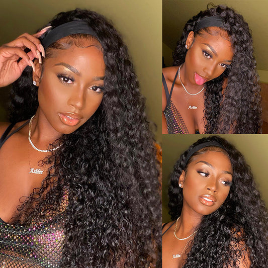 Water Wave Headband Wig Human Hair Glueless Wig | ISEE HAIR