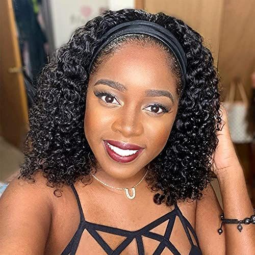 Headband Bob Kinky Curly Human Hair Wig, Beginner Friendly Glueless Wig | ISEE HAIR