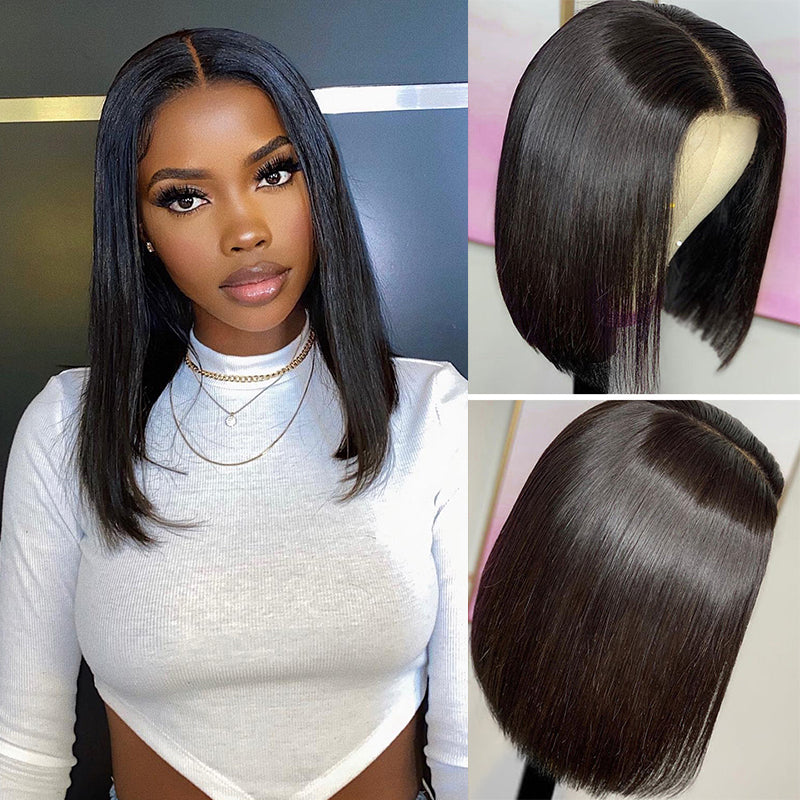 ISEE Wear & Go 6x4 Bob Straight Glueless Wig Pre-plucked Pre-Cut HD Lace Closure Wig