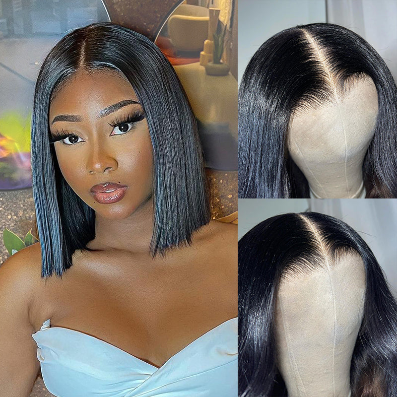 ISEE Wear & Go 6x4 Bob Straight Glueless Wig Pre-plucked Pre-Cut HD Lace Closure Wig