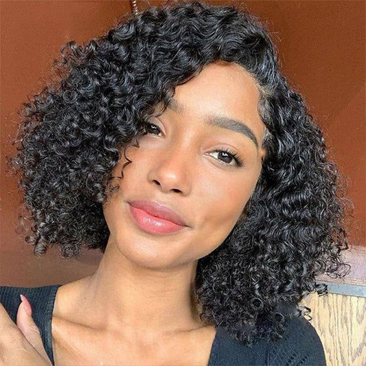 ISEE Wear Go Bleached Knots Glueless Bob Lace Wig Brazilian Bob Kinky Curly Wig HD Lace with Dome Cap Beginner Friendly