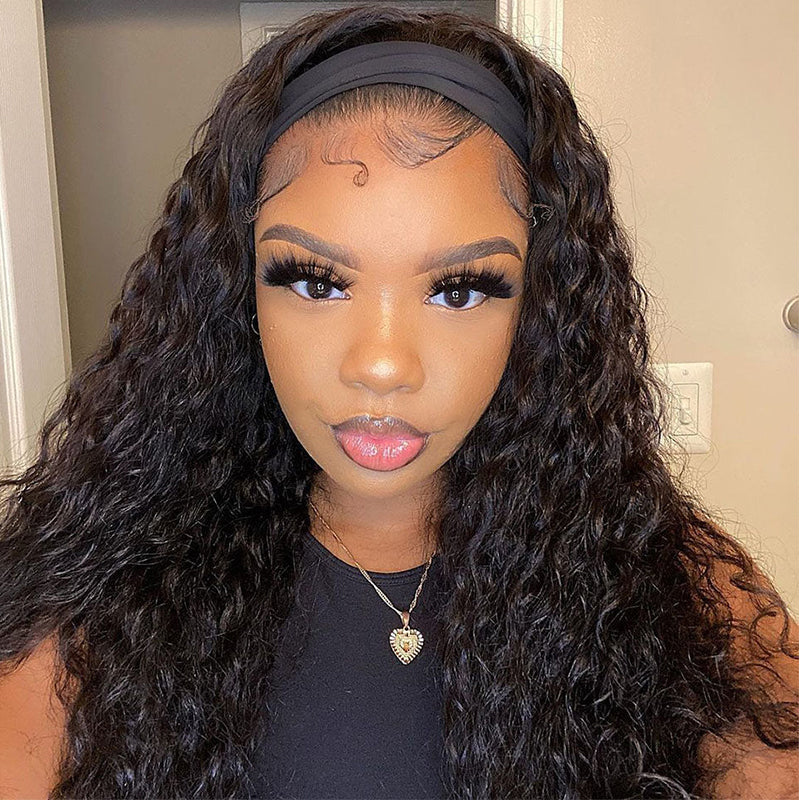 Water Wave Headband Wig Human Hair Glueless Wig | ISEE HAIR