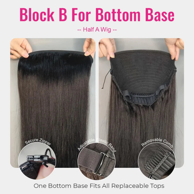 ISEE Silky Straight Block Wig With Optional Replaceable Tops