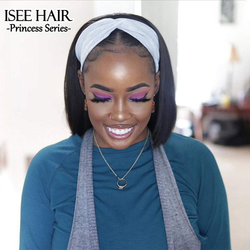 Headband Bob Straight Human Hair Wig, Beginner Friendly Glueless Wig | ISEE HAIR