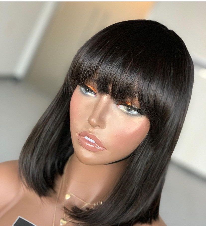 Straight Bob Weave Wig with Bangs| ISEE HAIR