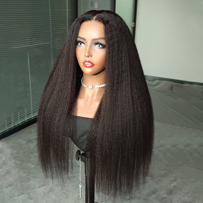 ISEE New Launch Wear & Go Glueless Lace Wig, Brazilian Kinky Straight HD Lace with Dome Cap Wig Beginner Friendly