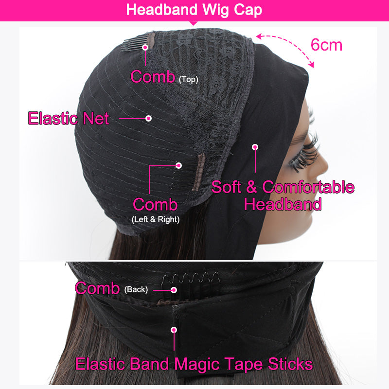 Body Wave Headband Wig Human Hair Glueless Wig | ISEE HAIR