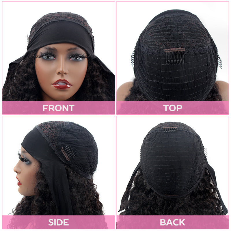 Water Wave Headband Wig Human Hair Glueless Wig | ISEE HAIR