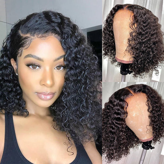 ISEE New Launch Wear & Go Glueless Bob Lace Wig, Brazilian Bob Kinky Curly Wig HD Lace with Dome Cap Beginner Friendly